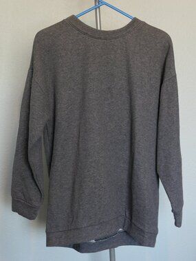 Fabletics Nina Gray Lace-Up Back Pullover Sweatshirt Oversized Tunic Size S